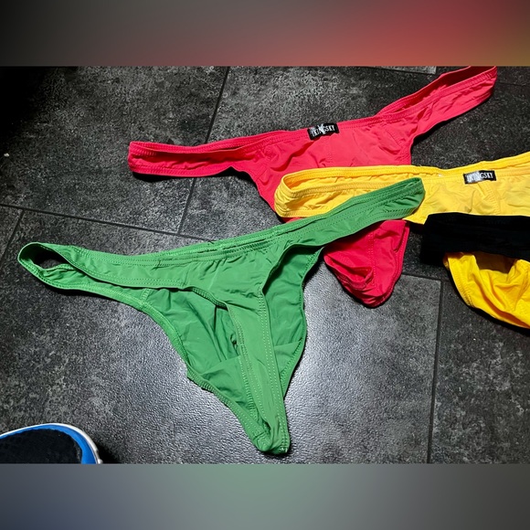New! 4 Pack iKingsky Men's Silky Thong Sexy T-Back Underwear Low Rise Stretch - Picture 3 of 3